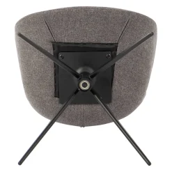 Sedia da pranzo girevole con braccioli in tessuto testurizzato (seduta 46cm) Pema Grigio scuro