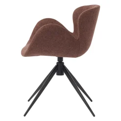 Sedia da pranzo girevole con braccioli in tessuto testurizzato (seduta 46cm) Pema Bordeaux