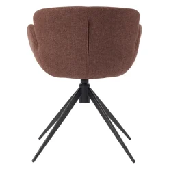 Sedia da pranzo girevole con braccioli in tessuto testurizzato (seduta 46cm) Pema Bordeaux