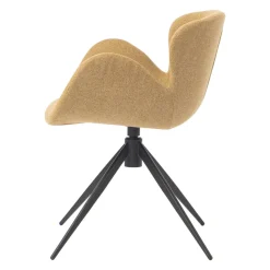 Sedia da pranzo girevole con braccioli in tessuto testurizzato (Altezza seduta 46cm) Pema Miele