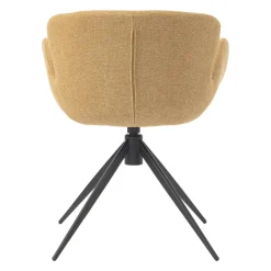 Sedia da pranzo girevole con braccioli in tessuto testurizzato (Altezza seduta 46cm) Pema Miele