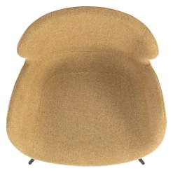 Sedia da pranzo girevole con braccioli in tessuto testurizzato (Altezza seduta 46cm) Pema Miele