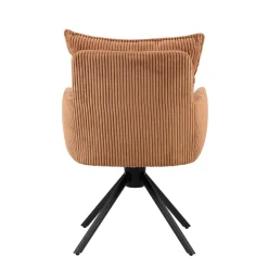 Sedia da pranzo girevole in velluto a coste (seduta 48 cm) Nuva Caramello