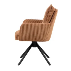 Sedia da pranzo girevole in velluto a coste (seduta 48 cm) Nuva Caramello