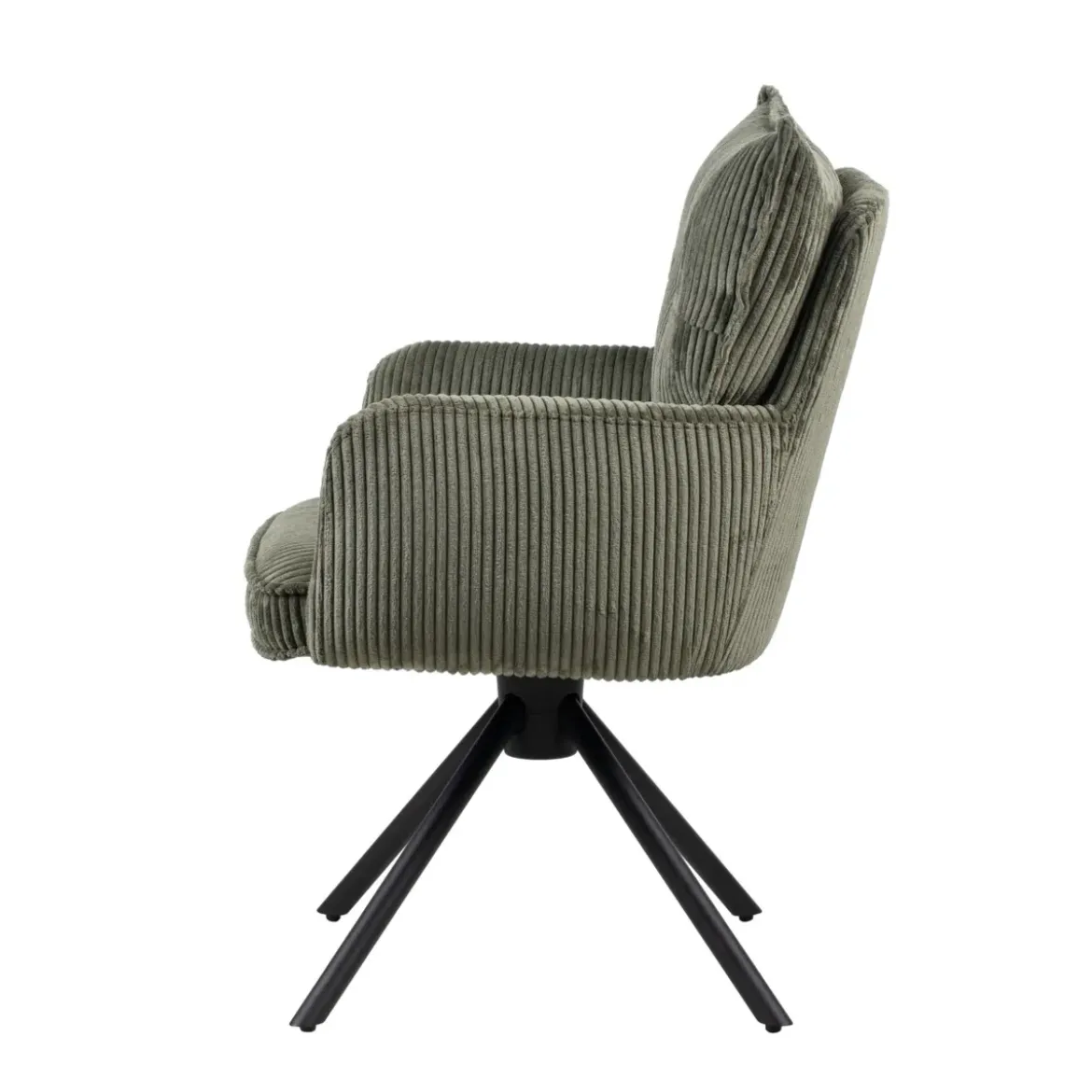 Sedia da pranzo girevole in velluto a coste (seduta 48 cm) Nuva Verde