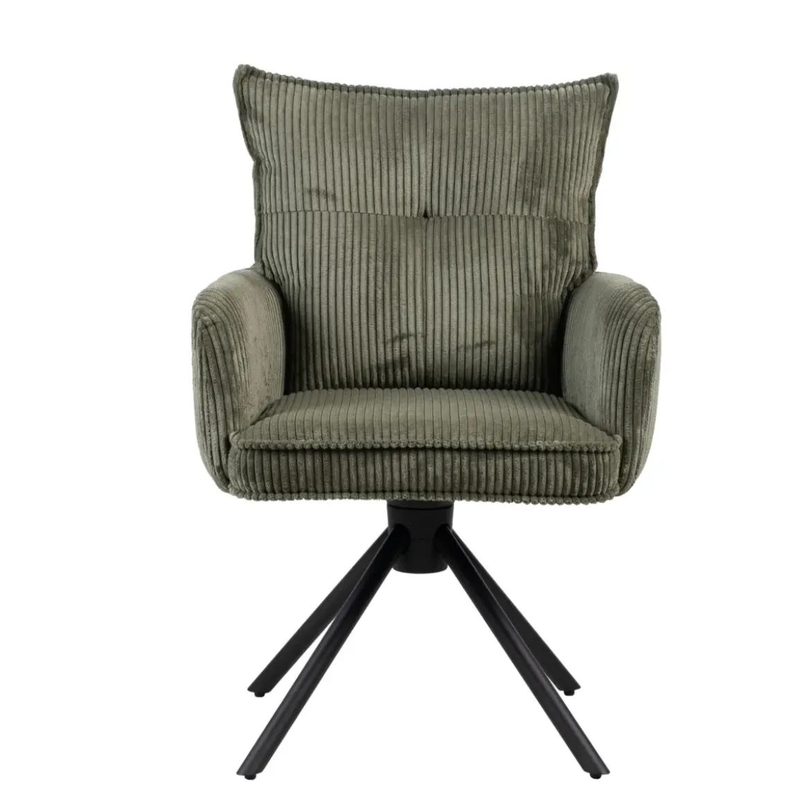 Sedia da pranzo girevole in velluto a coste (seduta 48 cm) Nuva Verde