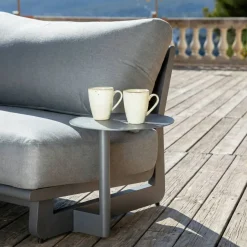 Set angolare da giardino in alluminio 5 posti 5 pezzi Long Beach Grigio antracite