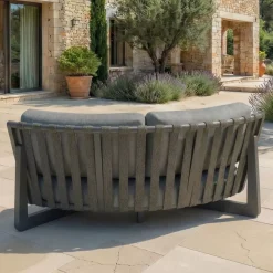 Set angolare da giardino in alluminio 6 posti 6 pz Long Beach Grigio antracite