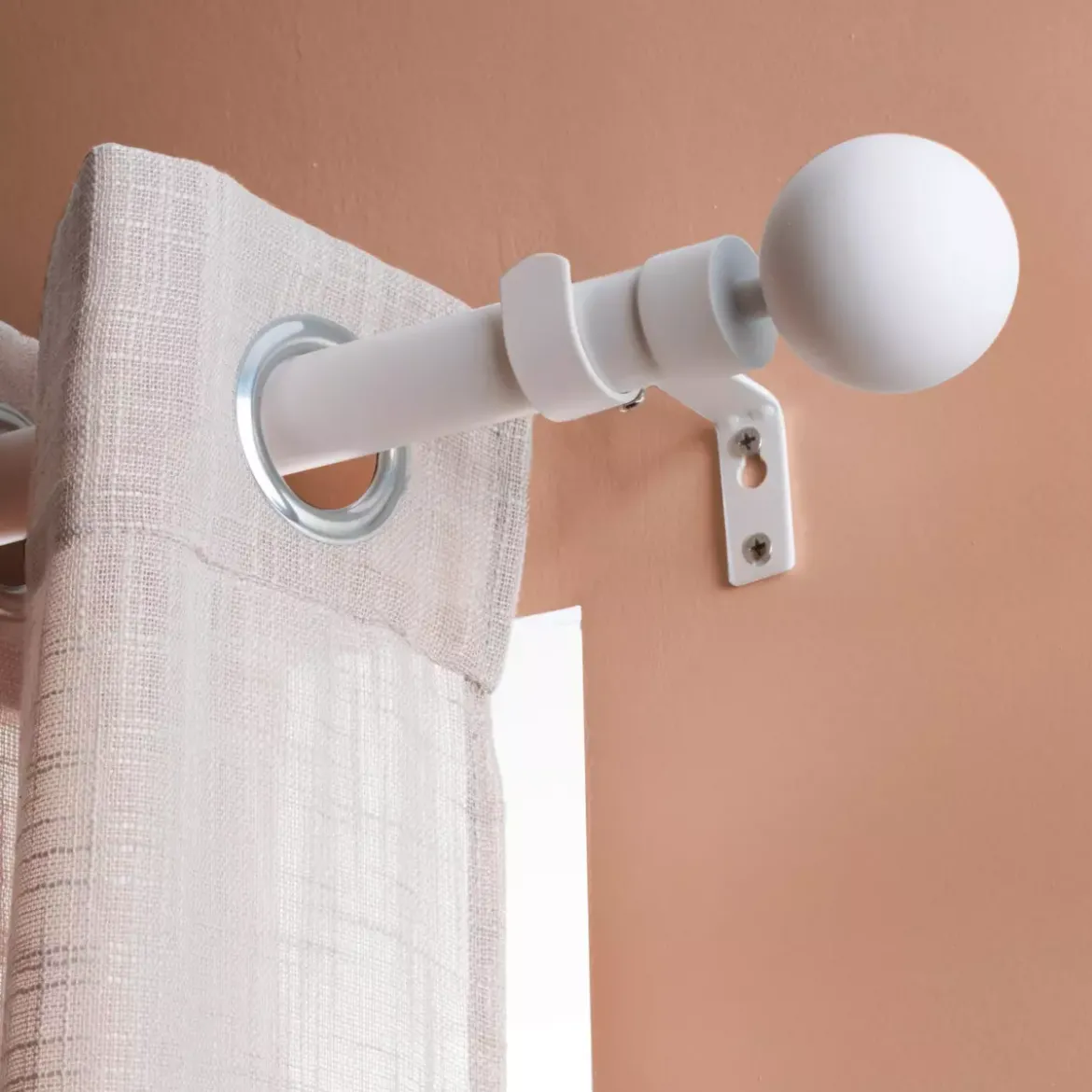 Set completo bastone tenda regolabile (L210 - L380 cm / Ø28 mm) Gaïa Bianco