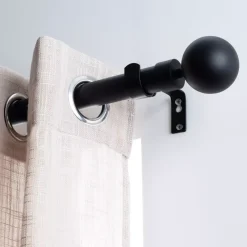 Set completo bastone tenda regolabile (L210 - L380 cm / Ø28 mm) Gaïa Nero