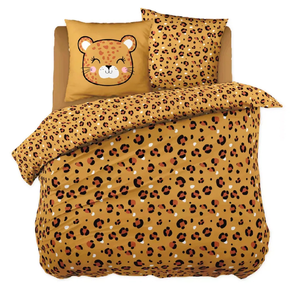 Set copripiumino e due federe per bambini in cotone (240 x 220 cm) Lola Caramel