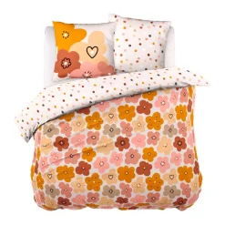 Set copripiumino e due federe per bambini in cotone (200 x 200 cm) Barbotine Multicolore