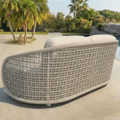 Set da giardino effetto rattan e alluminio 7 posti 6 pezzi Riviera Beige