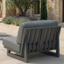 Set da giardino in alluminio 2 posti 3 pezzi Long Beach Grigio antracite