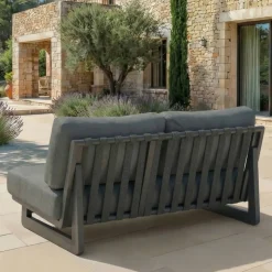 Set da giardino in alluminio 7 posti 6 pezzi Long Beach Grigio antracite