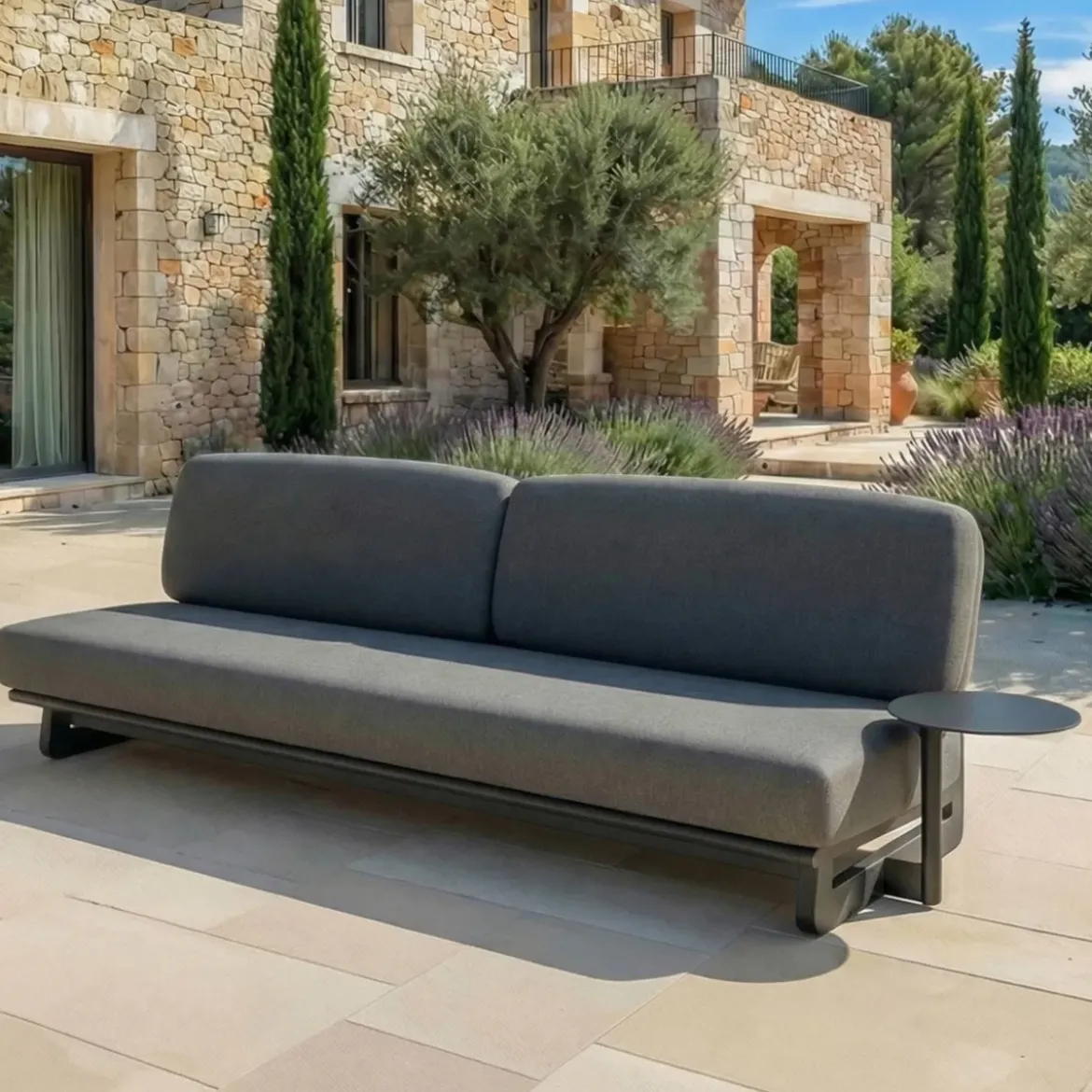 Set da giardino in alluminio 7 posti 6 pezzi Long Beach Grigio antracite