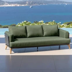 Set da giardino in alluminio 7 posti 6 pezzi Monte Carlo Grigio antracite e verde rosmarino