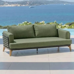 Set da giardino in alluminio 4 posti 5 pezzi Monte Carlo Grigio antracite e verde rosmarino