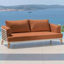 Set da giardino in alluminio 9 posti 12 pezzi Monte Carlo Bianco e terracotta