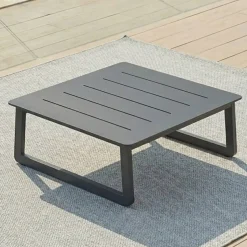 Set da giardino in alluminio 4 posti 4 pezzi Long Beach Grigio antracite