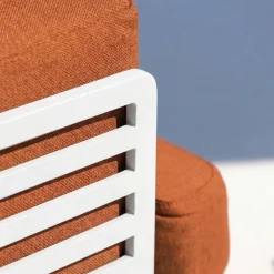 Set da giardino in alluminio 7 posti 6 pezzi Monte Carlo Bianco e terracotta