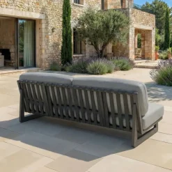Set da giardino in alluminio 7 posti 6 pezzi Long Beach Grigio antracite e tortora