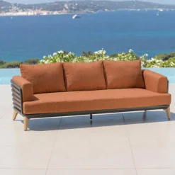Set da giardino in alluminio 9 posti 12 pezzi Monte Carlo Grigio antracite e terracotta