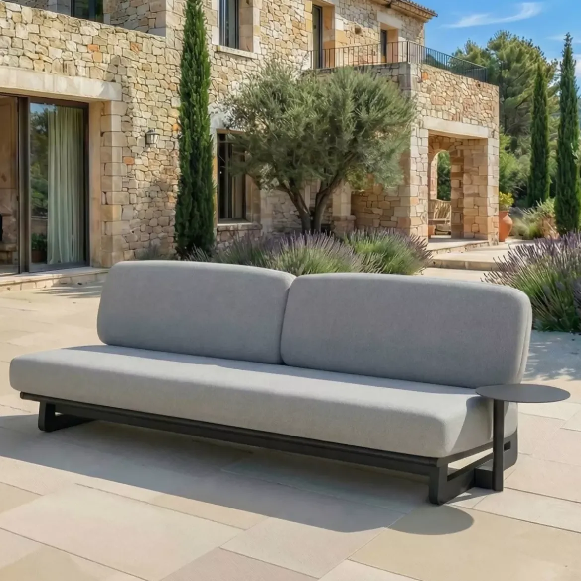 Set da giardino in alluminio 5 posti 5 pezzi Long Beach Grigio antracite e grigio chiaro