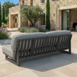 Set da giardino in alluminio 5 posti 5 pezzi Long Beach Grigio antracite e grigio chiaro