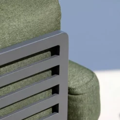 Set da giardino in alluminio 2 posti 3 pezzi Monte Carlo Grigio antracite e verde rosmarino