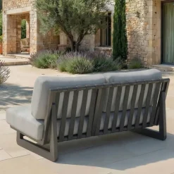 Set da giardino in alluminio 7 posti 6 pezzi Long Beach Grigio antracite e grigio chiaro