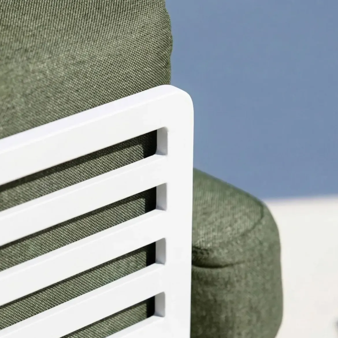 Set da giardino in alluminio 5 posti 5 pezzi Monte Carlo Bianco e verde rosmarino