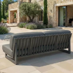 Set da giardino in alluminio 5 posti 5 pezzi Long Beach Grigio antracite