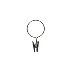 Set di 8 anelli con clip per bastone per tende (D25 mm) Jili Argento