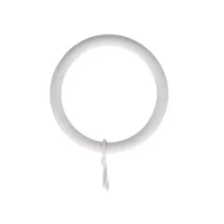 Set di 8 anelli per bastone per tenda (D28 mm) Lino Bianco opaco