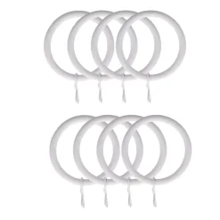 Set di 8 anelli per bastone per tenda (D28 mm) Lino Bianco opaco