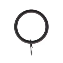 Set di 8 anelli per bastone per tenda (D28 mm) Lino Nero opaco