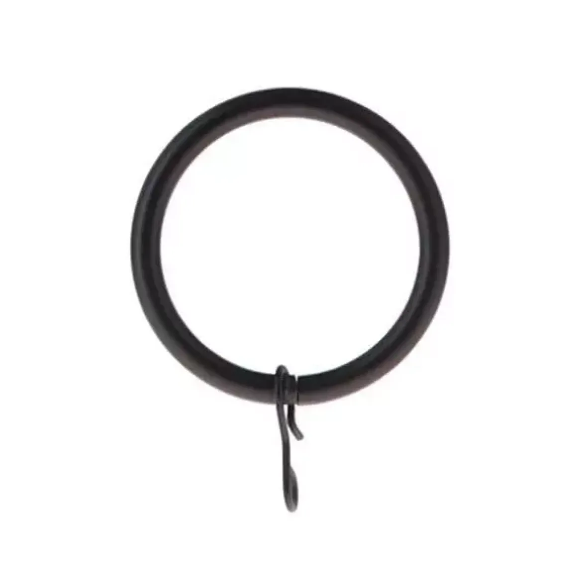 Set di 8 anelli per bastone per tenda (D28 mm) Lino Nero opaco
