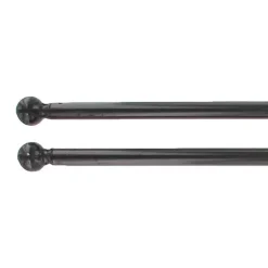 Set di 2 bacchette regolabili rotonde (60 a 80cm) Nero
