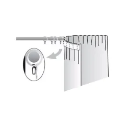 Set di 10 ganci per tenda (D20) Trasparente