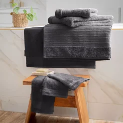 Set di 2 guanti da bagno cotone bio (15 x 21 cm) Méline Grigio tempesta