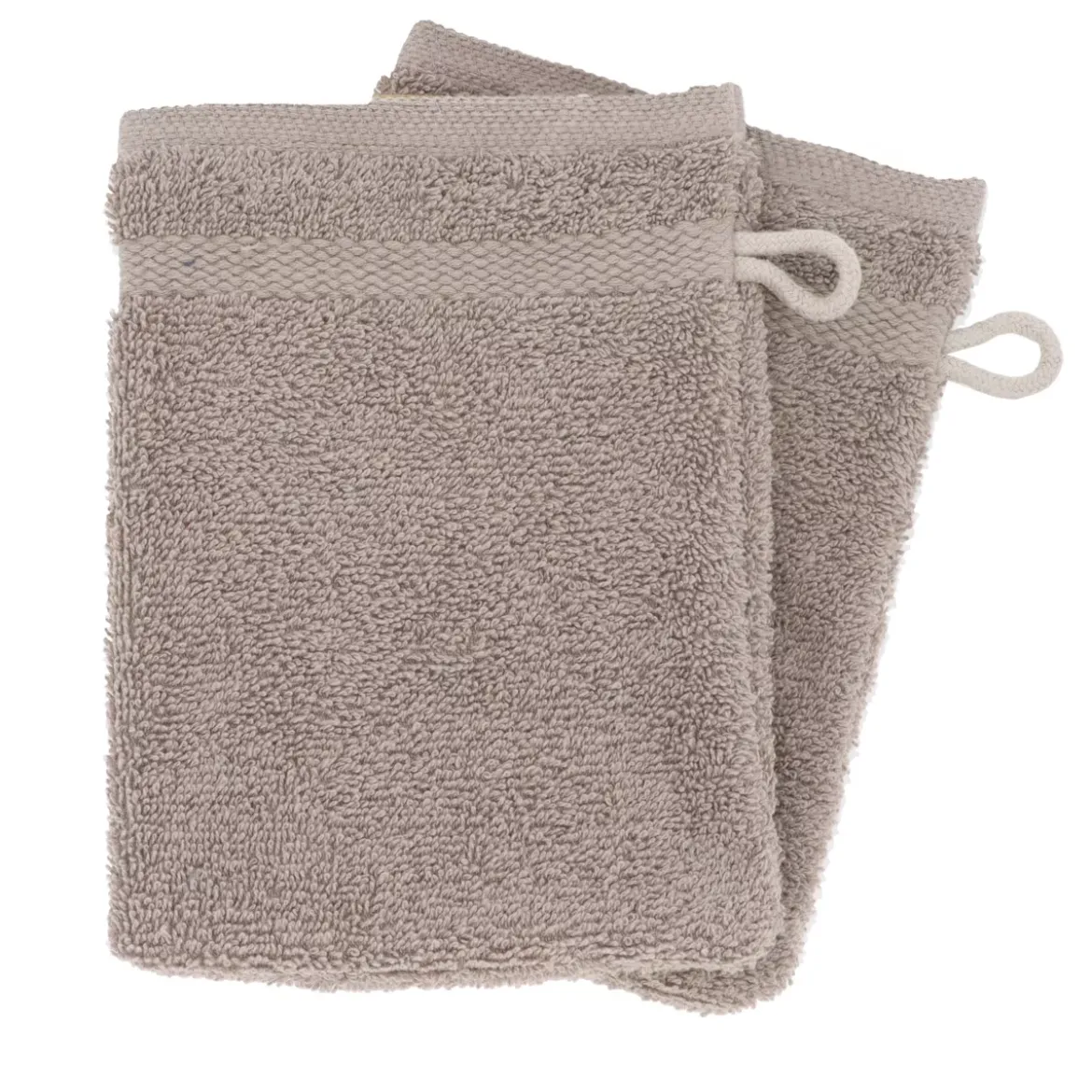 Set di 2 guanti da bagno in cotone (15 x 21 cm) Timeless Tortora