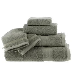 Set di 2 guanti da bagno in cotone (15 x 21 cm) Timeless Verde cachi