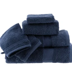 Set di 2 guanti da bagno in cotone (15 x 21 cm) Timeless Blu marino
