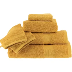 Set di 2 guanti da bagno in cotone (15 x 21 cm) Timeless Giallo senape