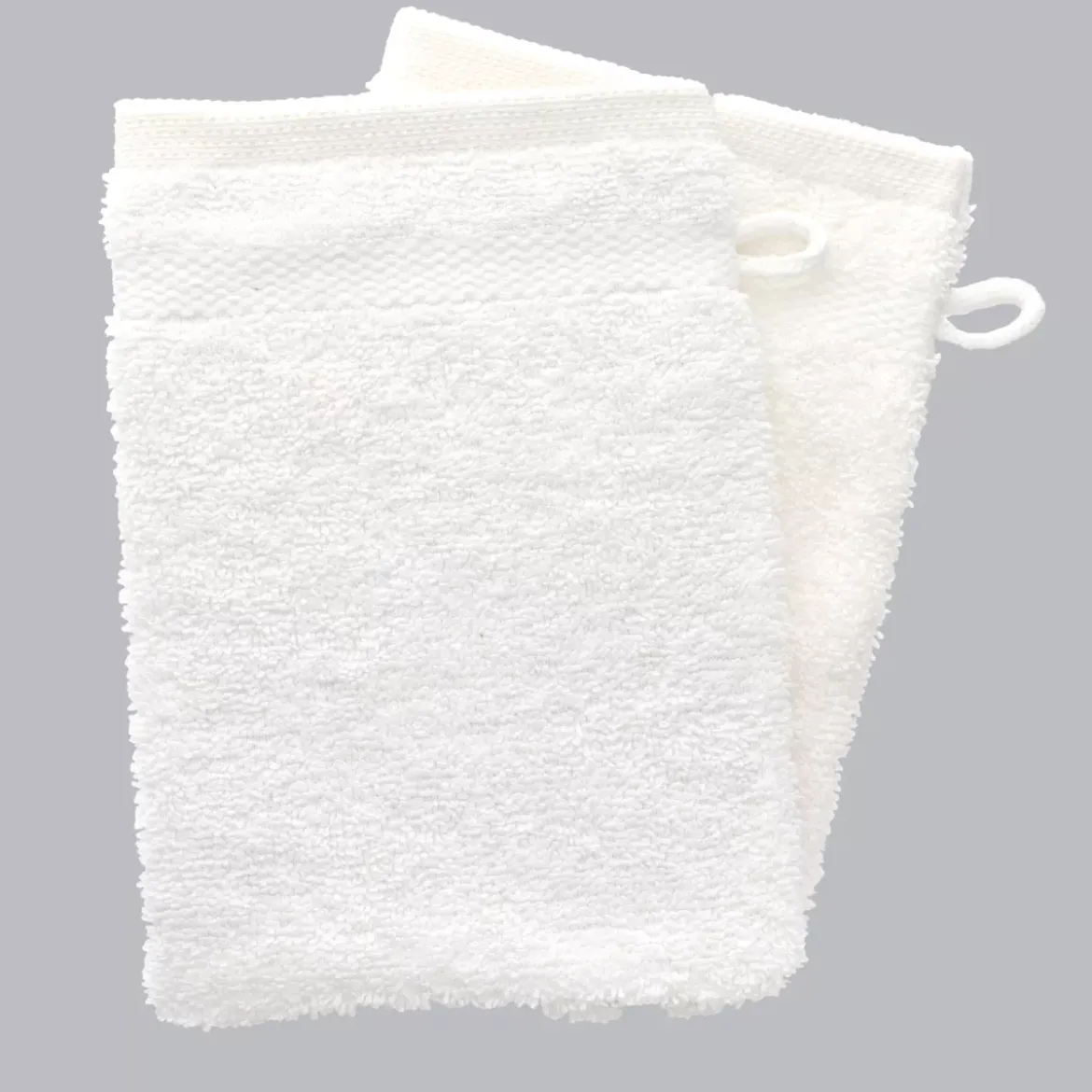 Set di 2 guanti da bagno in cotone (15 x 21 cm) Timeless Bianco