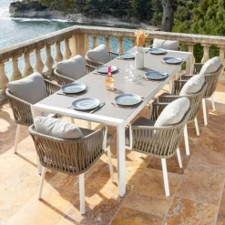 Set di 2 poltrone da giardino in alluminio Amalfi Bianco e tortora