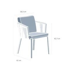 Set di 2 poltrone da giardino in alluminio Amalfi Bianco e tortora