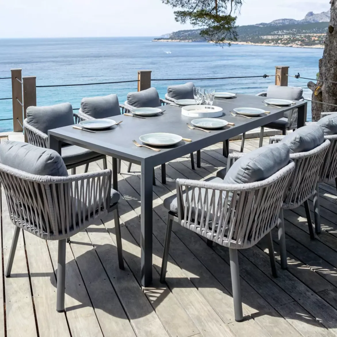 Set di 2 poltrone da giardino Amalfi Grigio antracite
