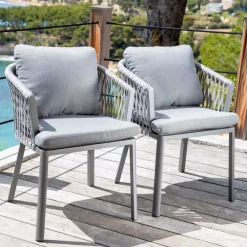 Set di 2 poltrone da giardino Amalfi Grigio antracite